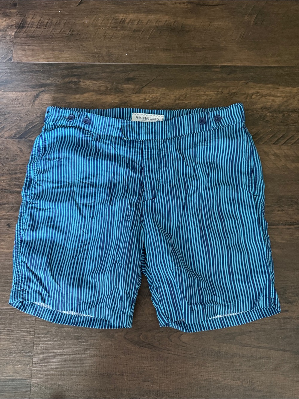 Men’s Blue Striped Men’s Swim Shorts Frescobol Carioca size 32 Long